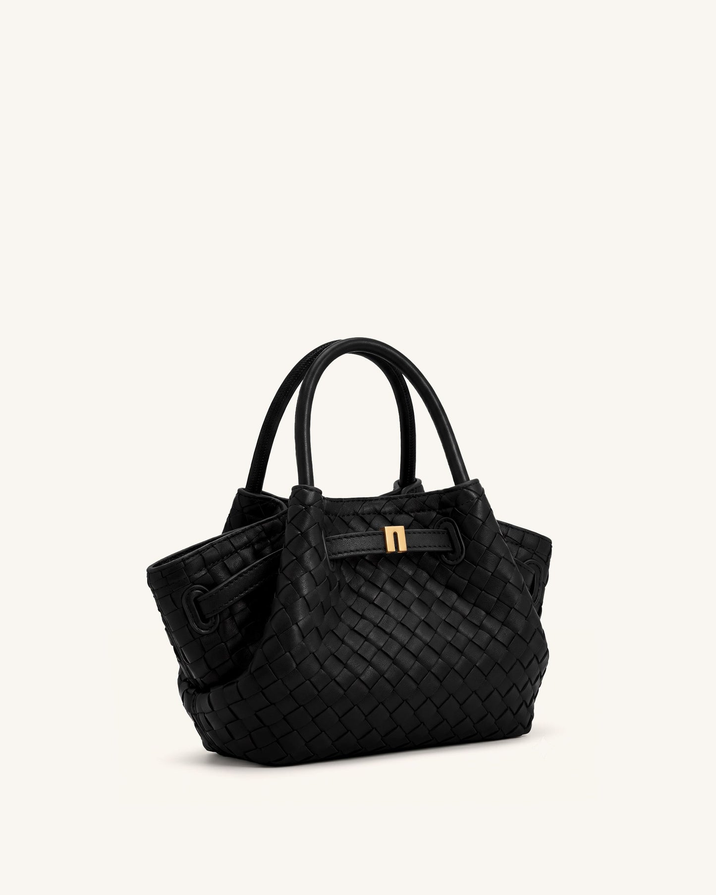 Hana Mini Weave Tote Bag - Black