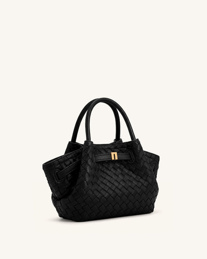 Hana Mini Weave Tote Bag - Black