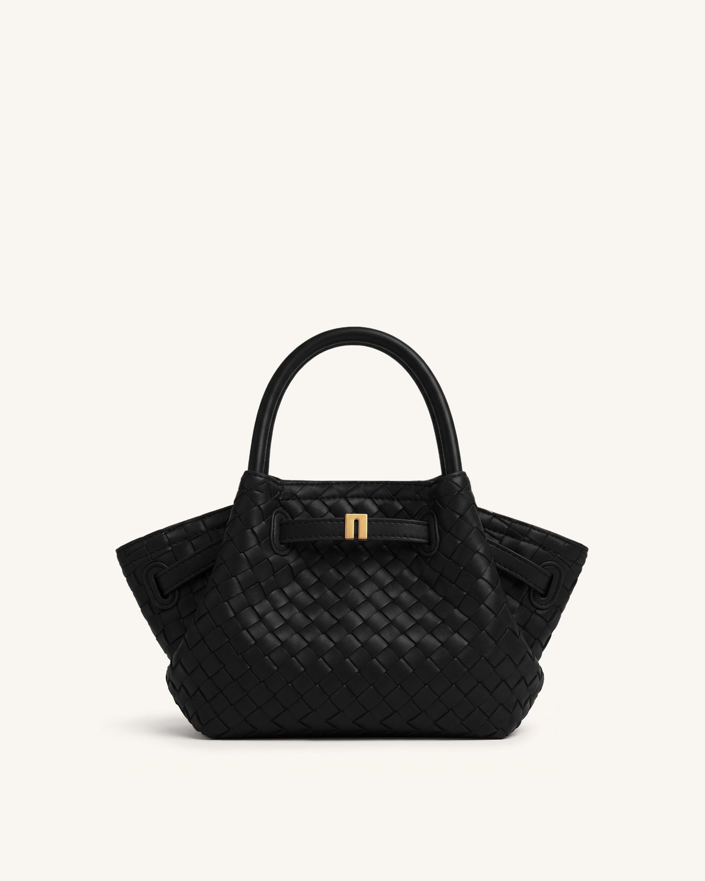 Hana Mini Weave Tote Bag - Black