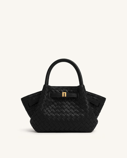 Hana Mini Weave Tote Bag - Black