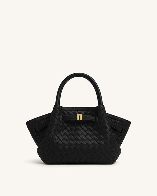 Hana Mini Weave Tote Bag - Black