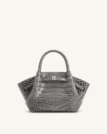 Hana Mini Tote Bag - Grey Croc