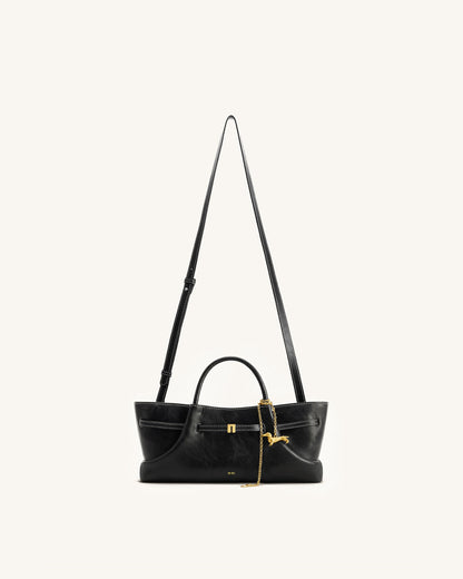Maeve Sosis Köpek Metal Detaylı Charm / Süs Tote Çanta - Siyah
