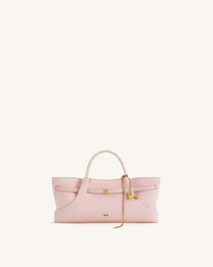 Maeve Sosis Köpek Metal Detaylı Charm / Süs Suni Süet Tote Çanta - Pembe