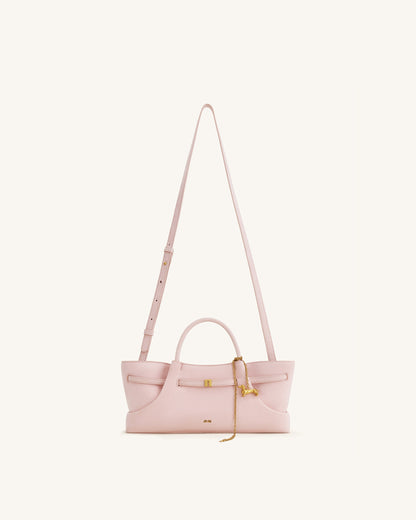 Maeve Sosis Köpek Metal Detaylı Charm / Süs Suni Süet Tote Çanta - Pembe