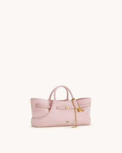 Maeve Sosis Köpek Metal Detaylı Charm / Süs Suni Süet Tote Çanta - Pembe