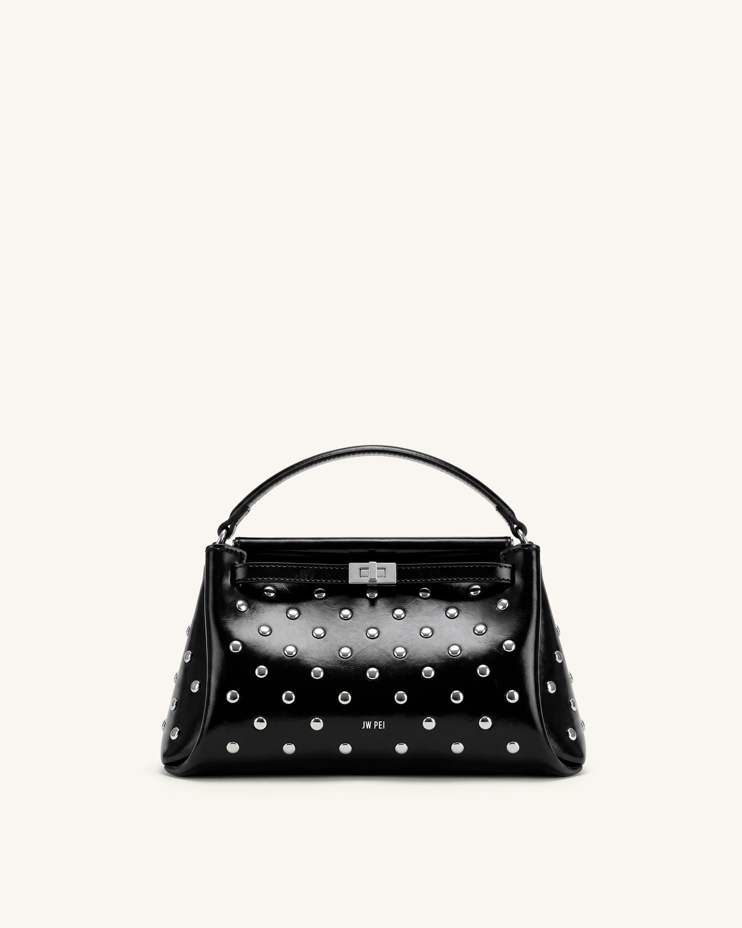 Carmen Studded Top Handle Bag - Ink Black