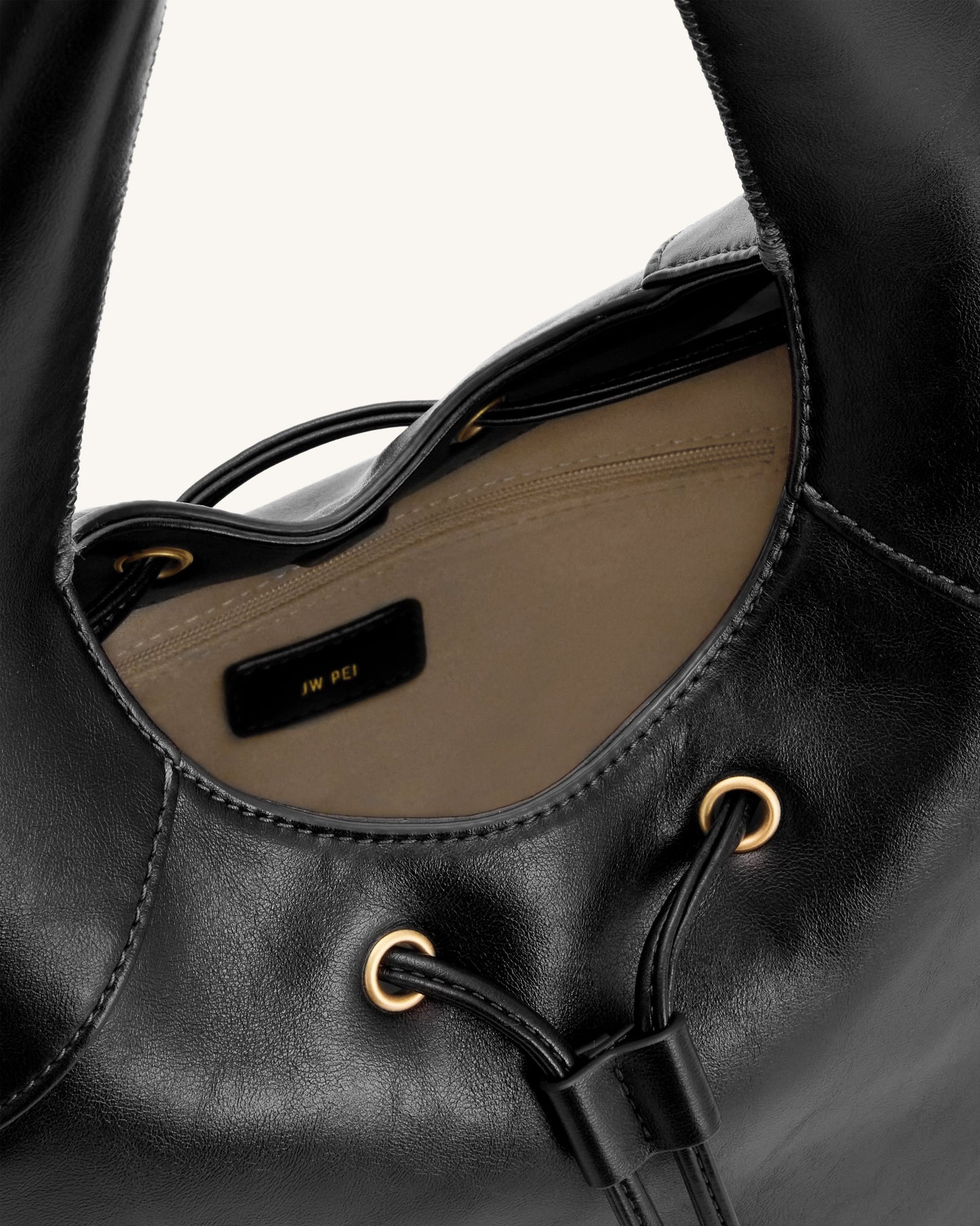 Celandra Drawstring Hobo Bag - Black