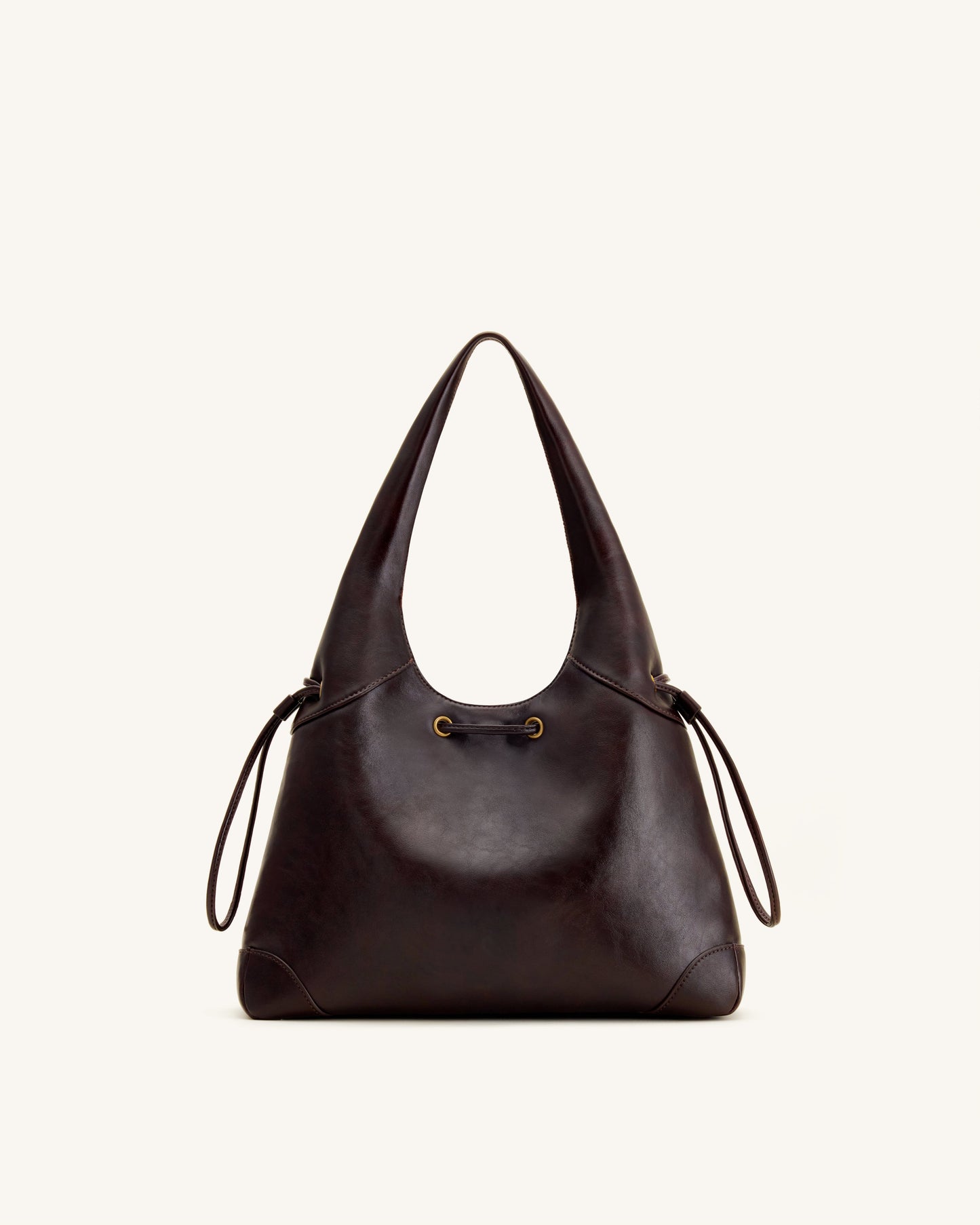 Celandra Drawstring Hobo Bag - Dark Brown