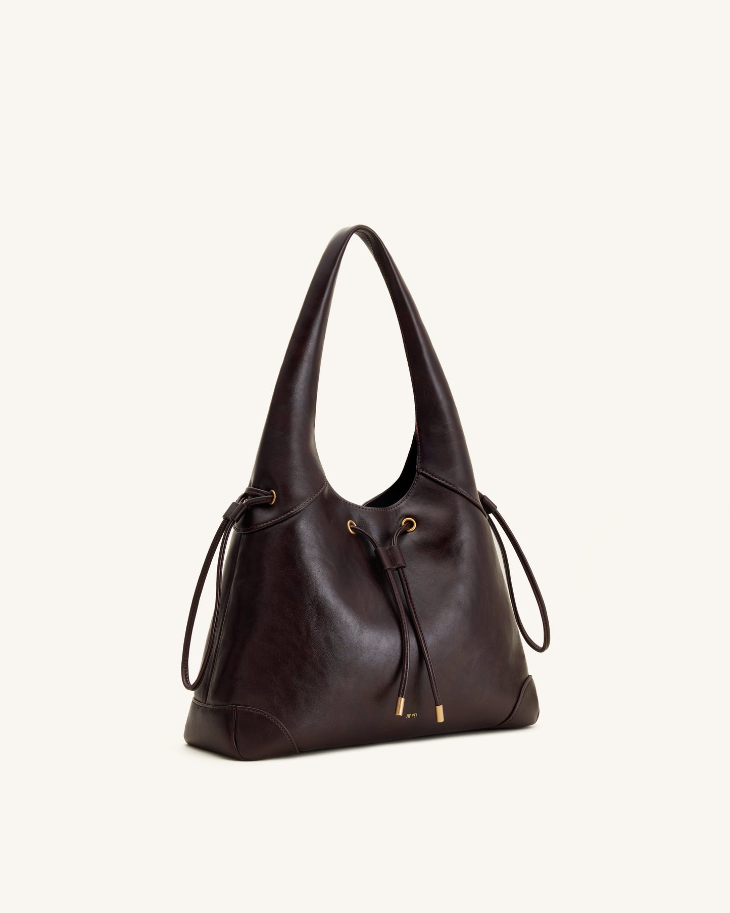 Celandra Drawstring Hobo Bag - Dark Brown