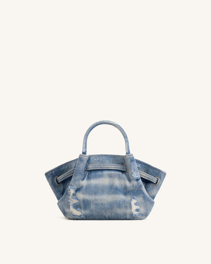 Hana Mini Kot Tote Çanta - Mavi