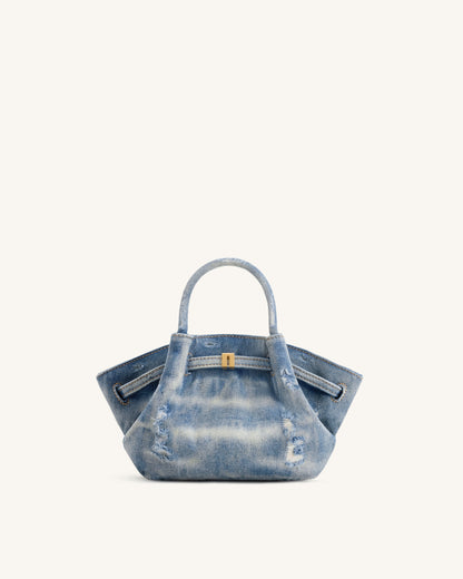 Hana Mini Kot Tote Çanta - Mavi