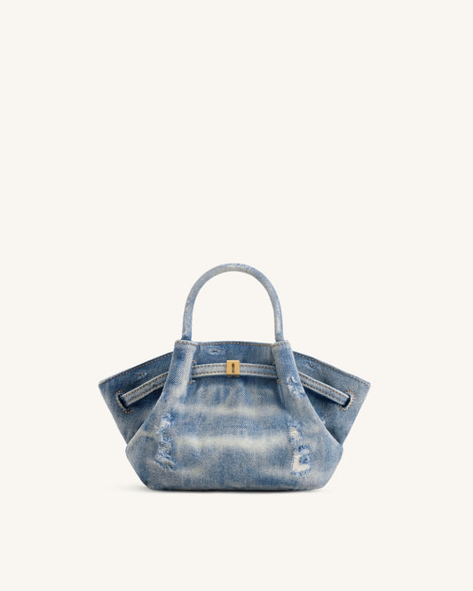 Hana Mini Denim Tote Bag - Blue