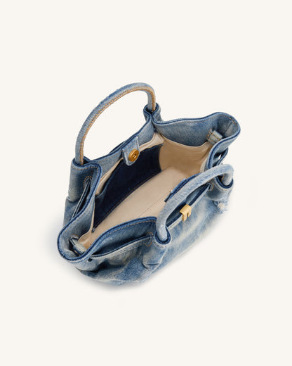 Hana Mini Kot Tote Çanta - Mavi