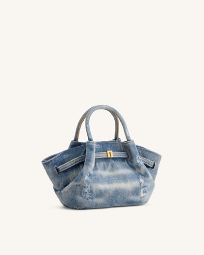 Hana Mini Kot Tote Çanta - Mavi