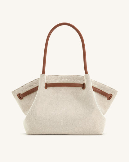 Hana Büyük Boy Tote Çanta - Kahverengi Kanvas