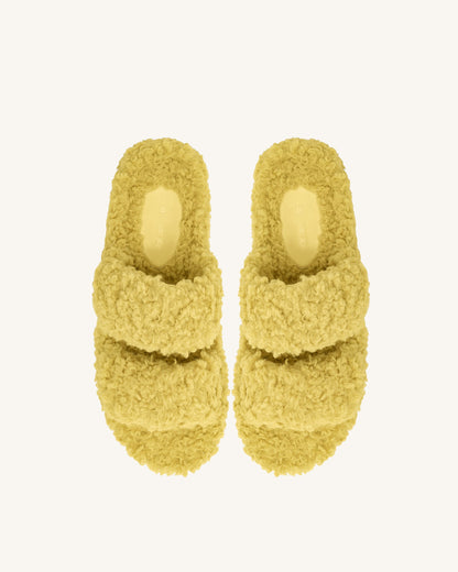 Lexi Faux Fur Platform Sandal - Yellow