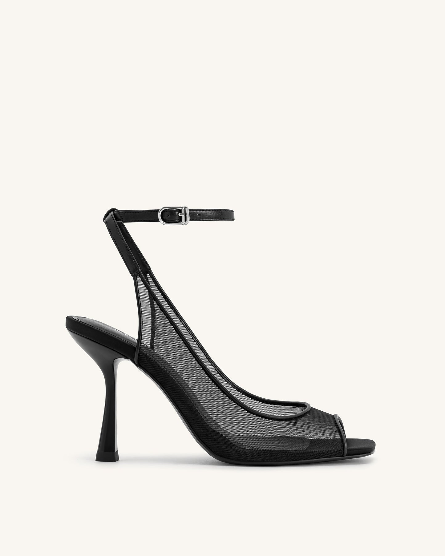 Serenity Açık Burun File Arkası Açık (Slingback) Sandalet - Siyah