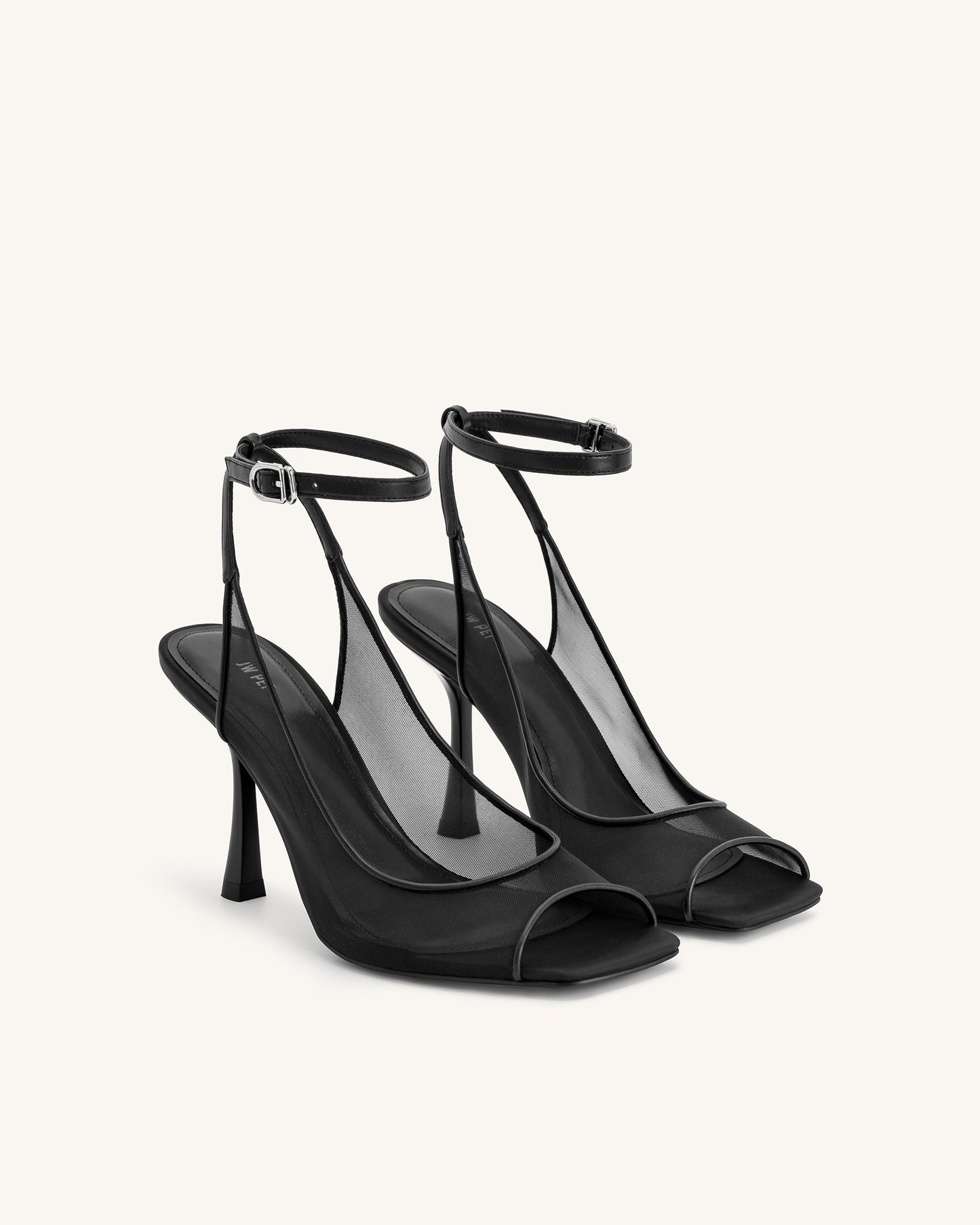 Serenity Açık Burun File Arkası Açık (Slingback) Sandalet - Siyah
