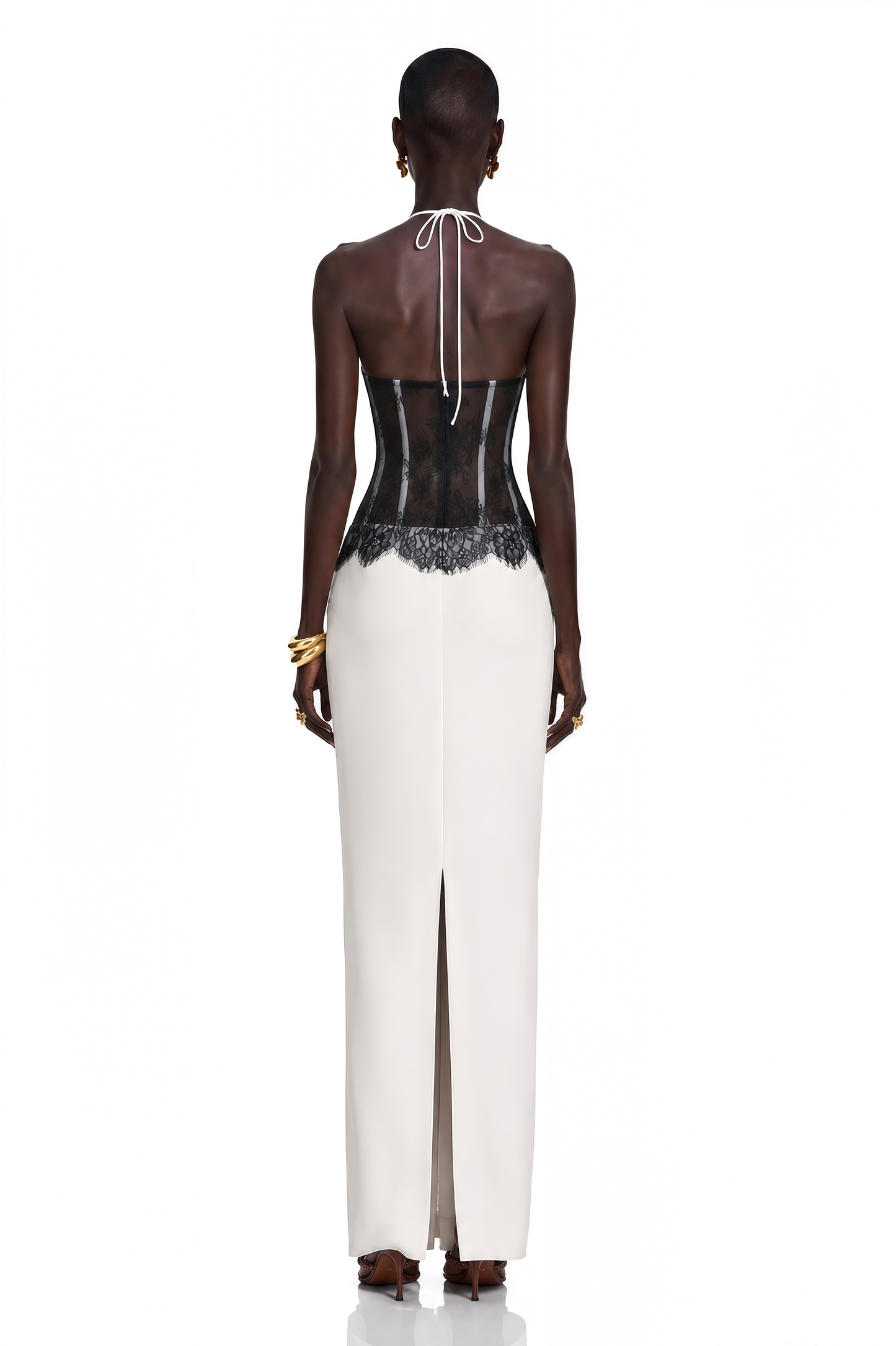 Mirabeau White Cut-out Lace Maxi Dress