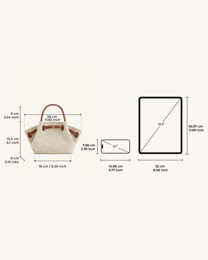 Hana Mini Tote Çanta - Kahverengi Kanvas