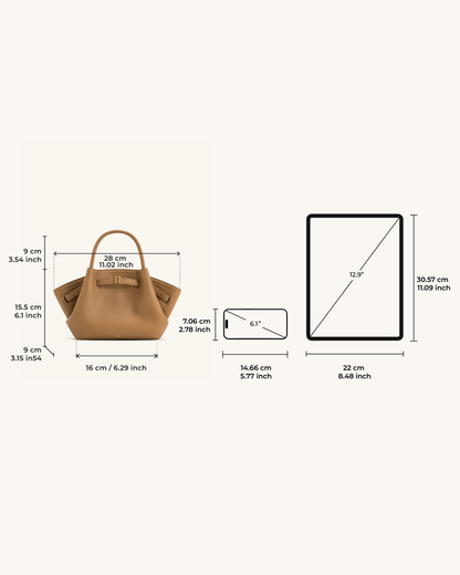 Hana Mini Tote Çanta - Latte Rengi Renk