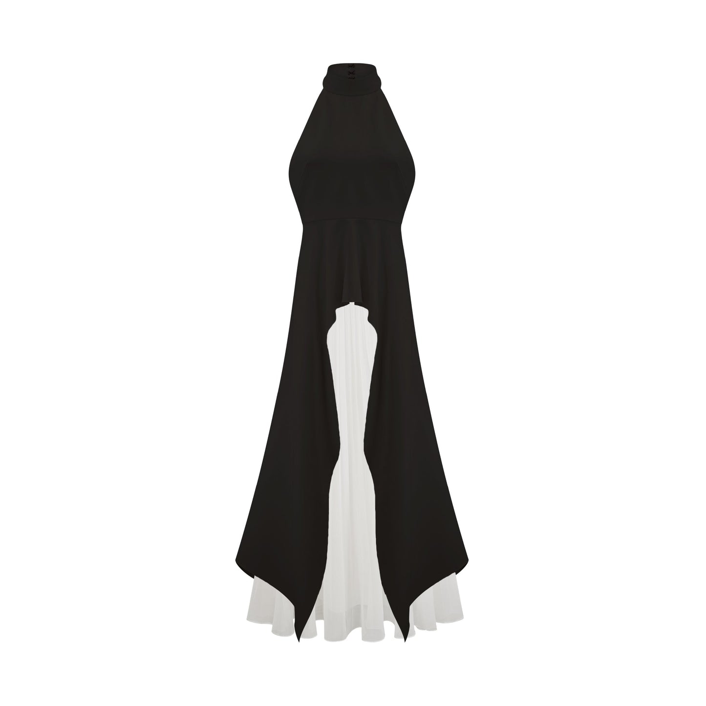 Inés halterneck layered long dress