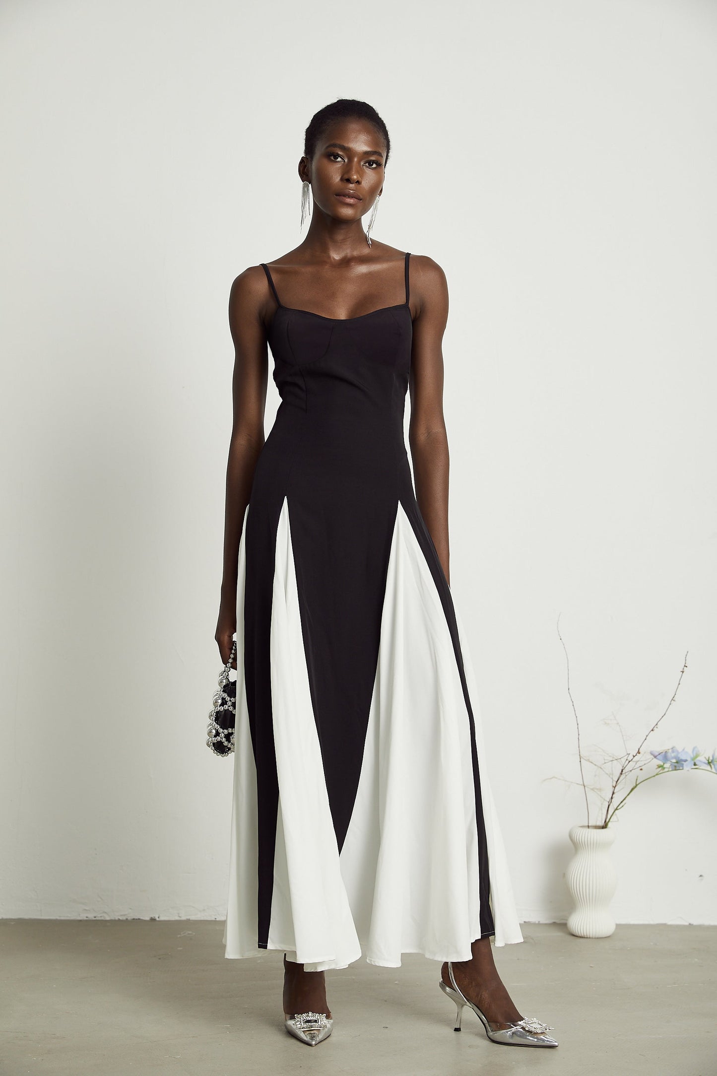 Sofie Two Tone Pleated Maxi Dress