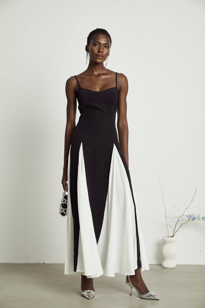 Sofie Two Tone Pleated Maxi Dress