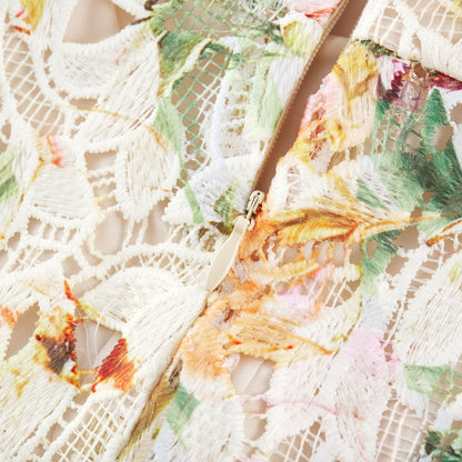Enora Lace Floral Embroidered Midi Dress