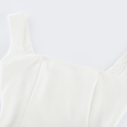 Thala White Pleated Flared Midi Dress