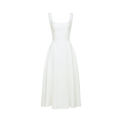 Thala White Pleated Flared Midi Dress