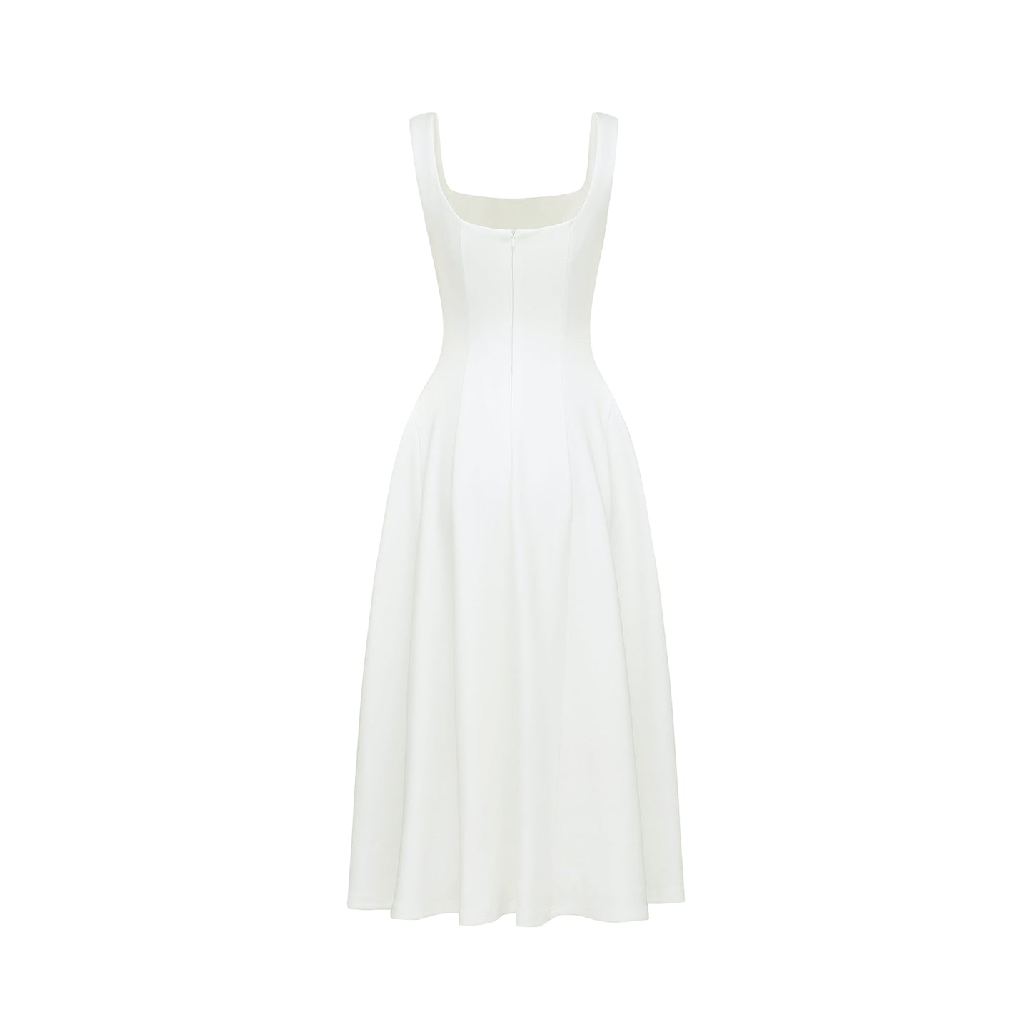 Thala White Pleated Flared Midi Dress