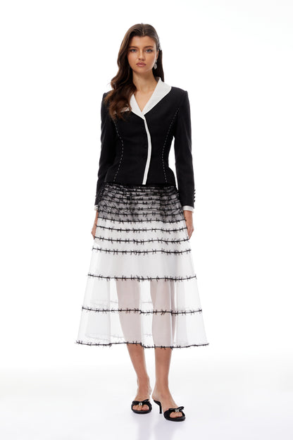 Eléonore Color Block Jacket & Tulle Skirt Set