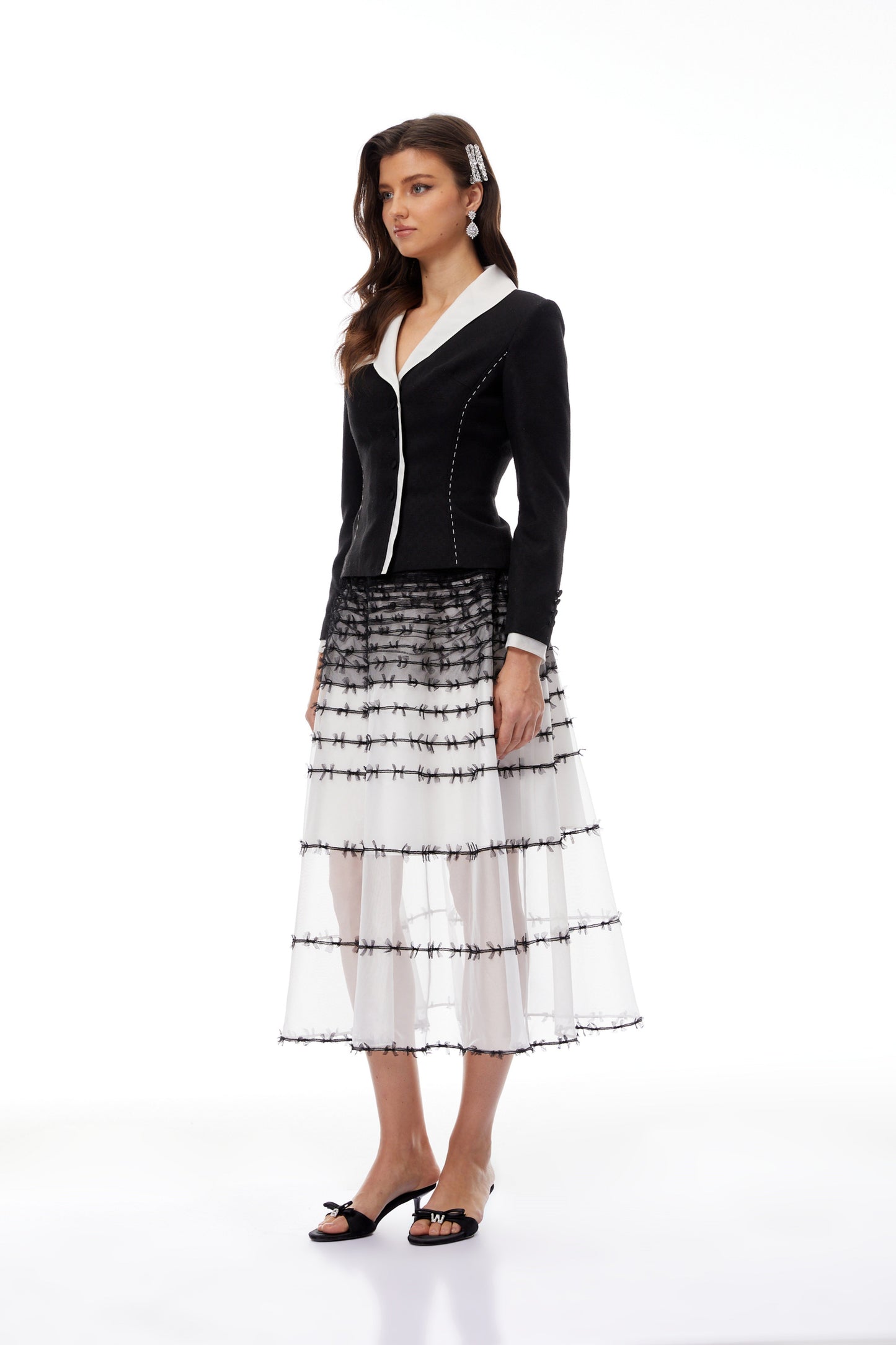 Eléonore Color Block Jacket & Tulle Skirt Set