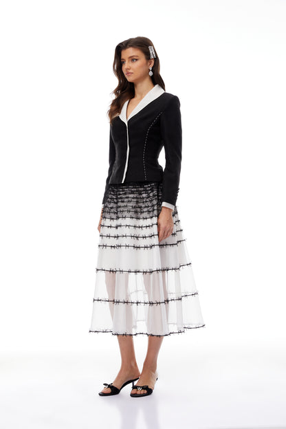 Eléonore Color Block Jacket & Tulle Skirt Set
