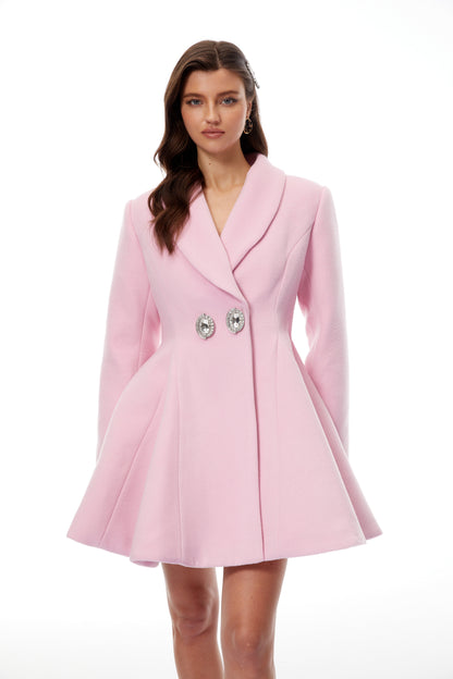 Adrián Pink Flared Mini Blazer Dress