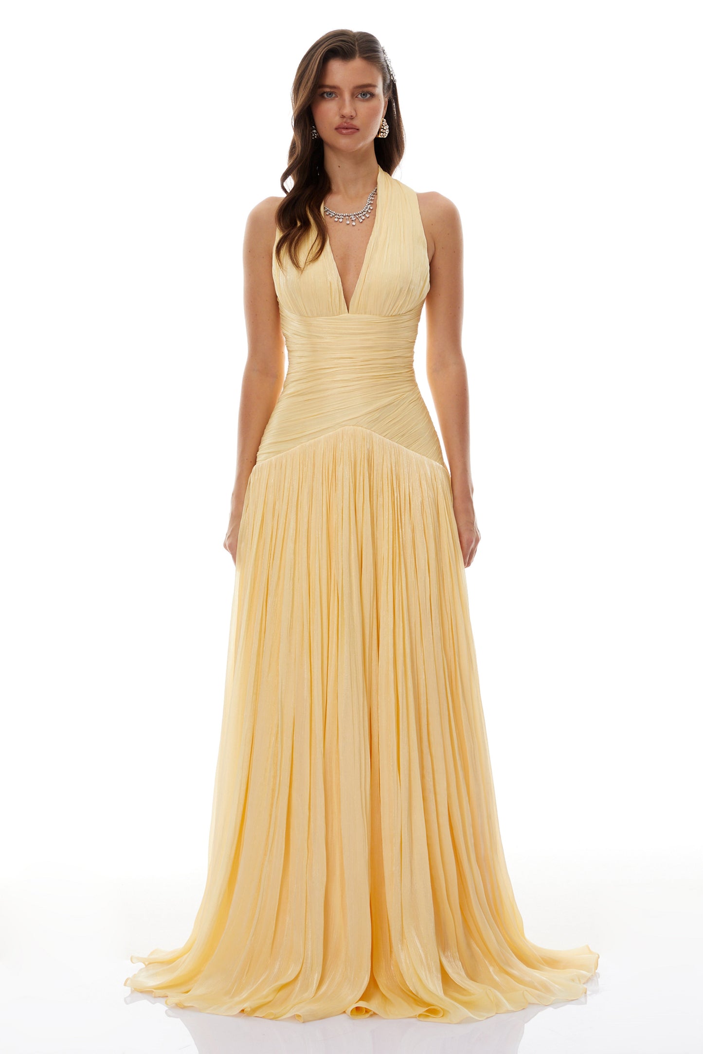 Uranie Yellow Gathered Maxi Dress