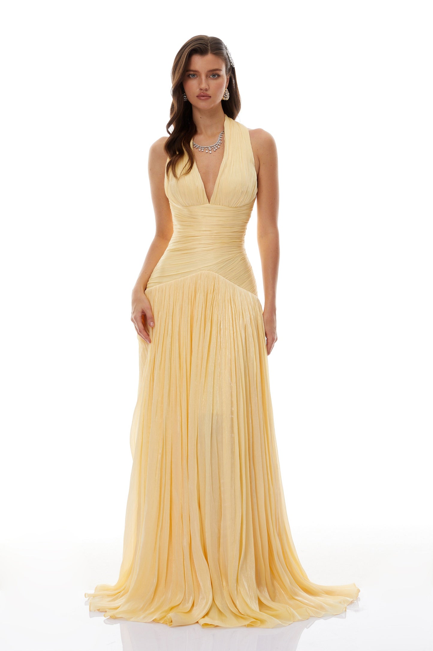 Uranie Yellow Gathered Maxi Dress