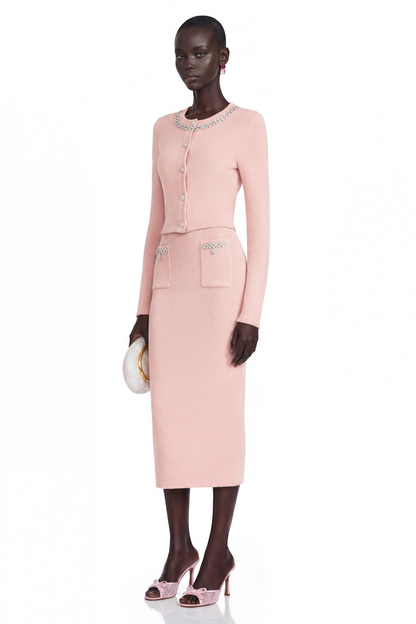 Renée Pink Embellished Jacket & Skirt Matching Set