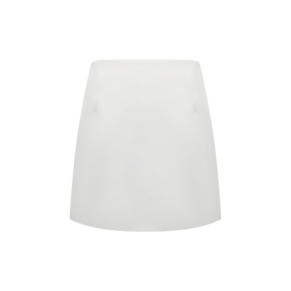 Adriana White Barrel Design Jacket & Skirt Set