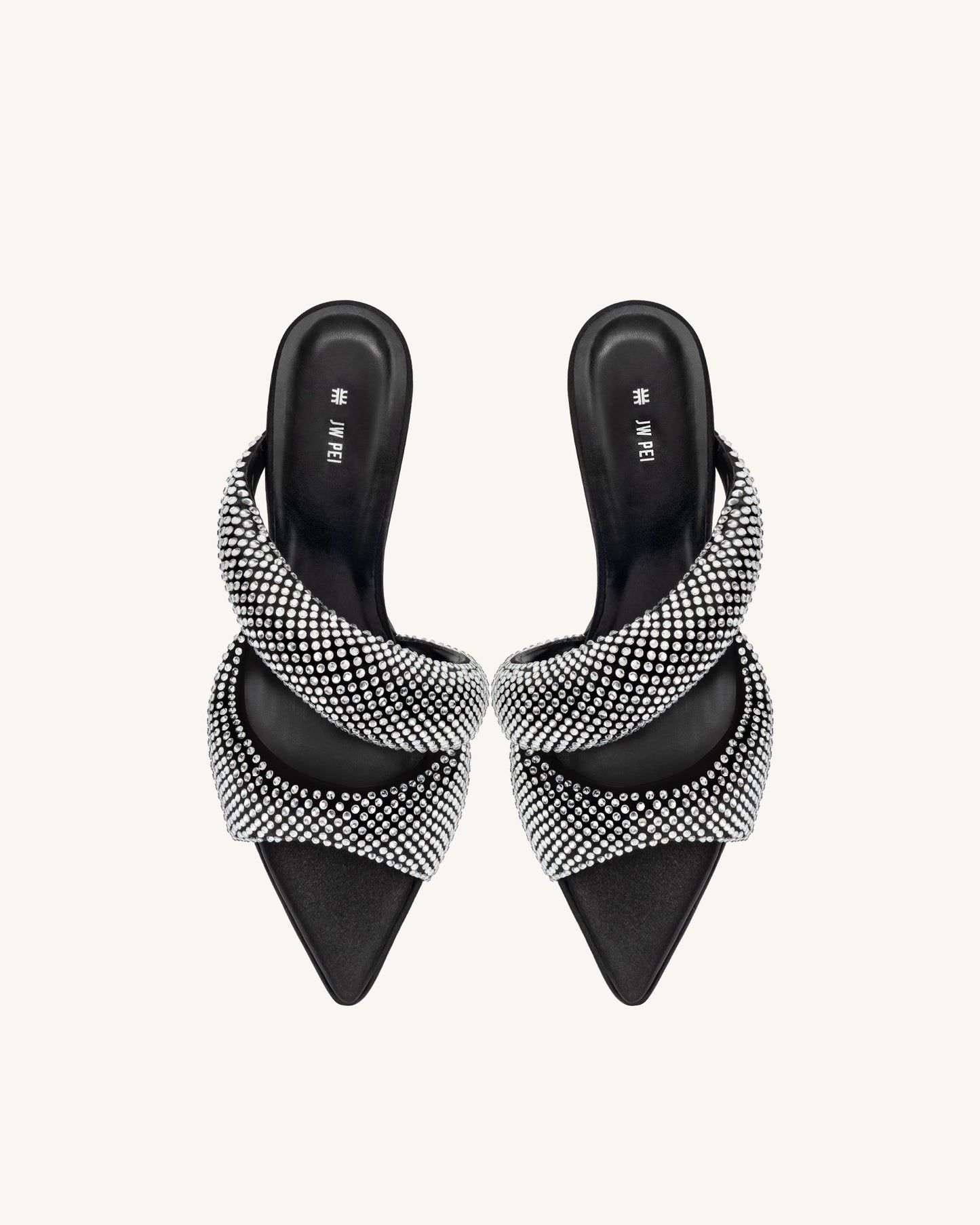 Sara Mule Artificial Crystal - Black