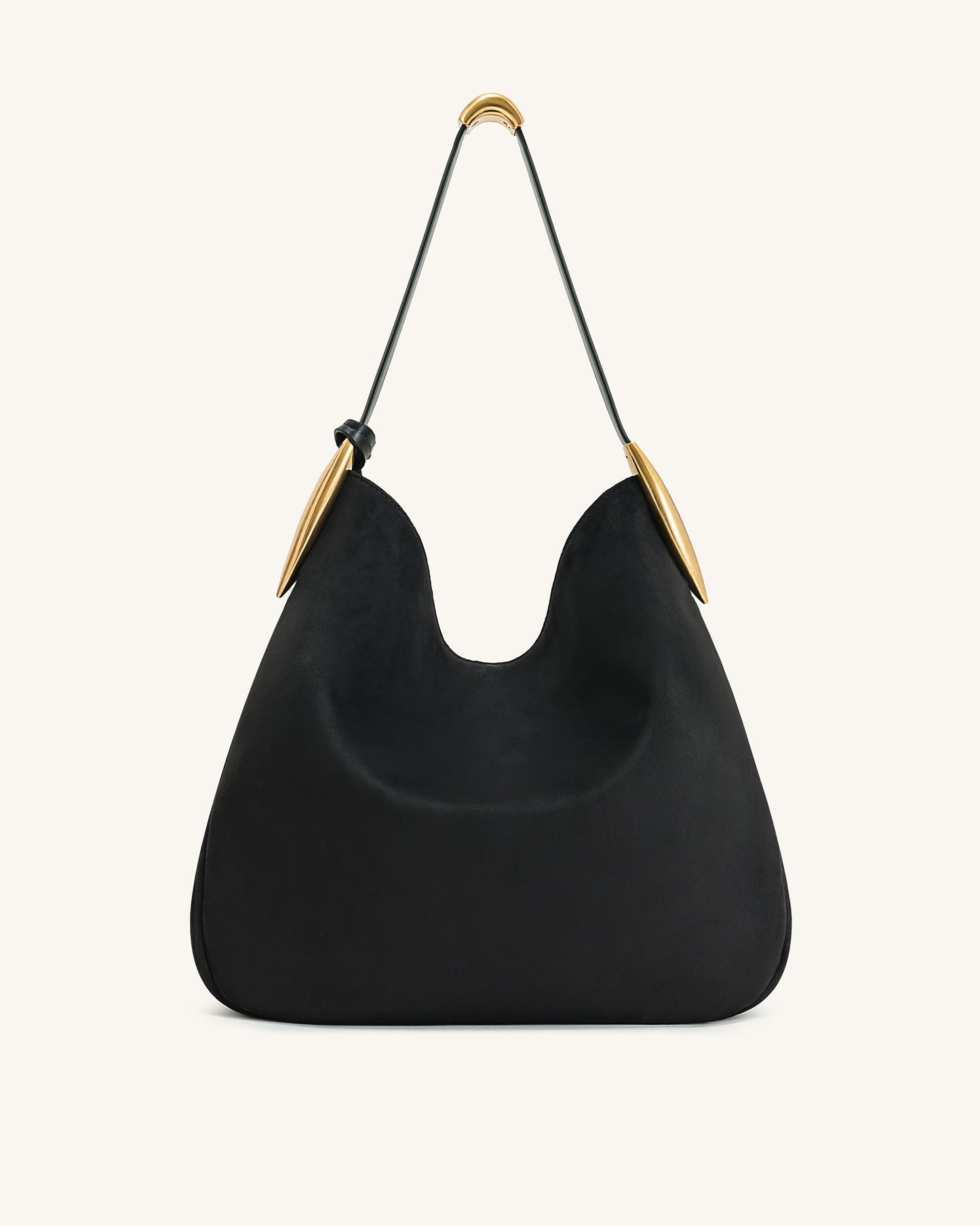 Nina Metal Detaylı Charm / Süs Hobo Çanta - Siyah