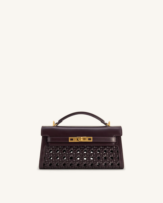 Noor Top Handle Bag - Dark Red