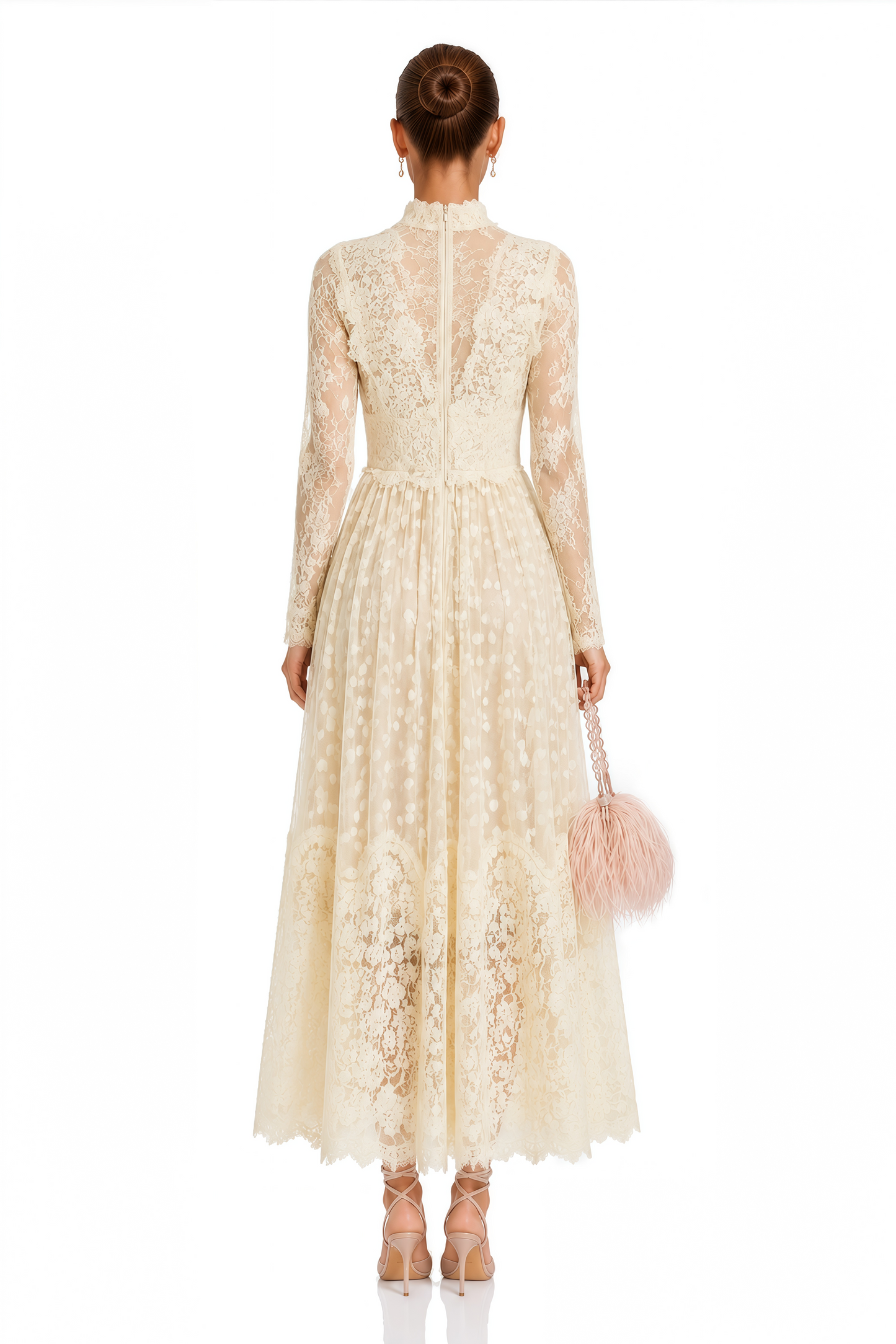 Éliane Polka-Dot Lace-Embroidered Midi Dress
