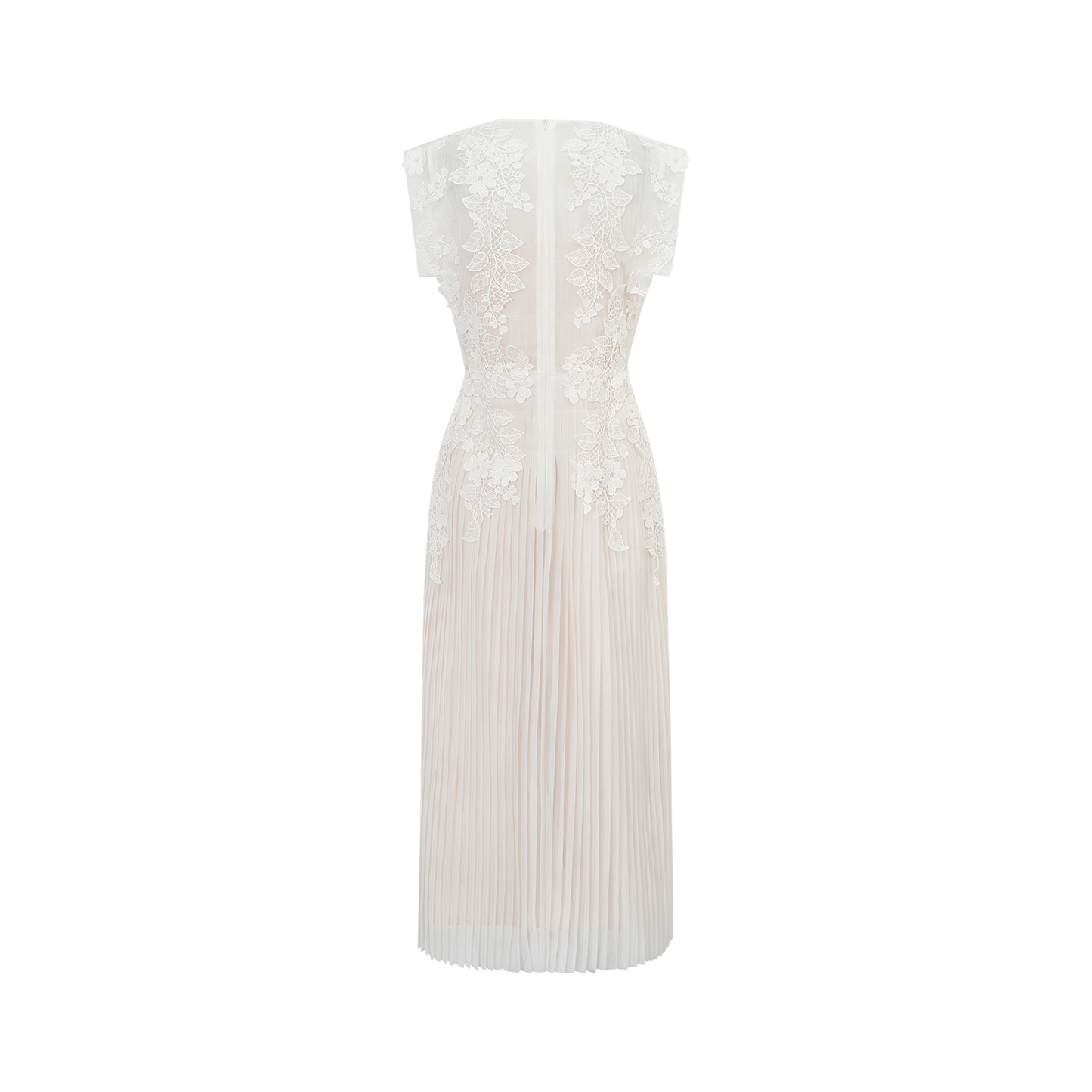 Annabelle Flower-appliqué Tulle Midi Dress (Without Belt)