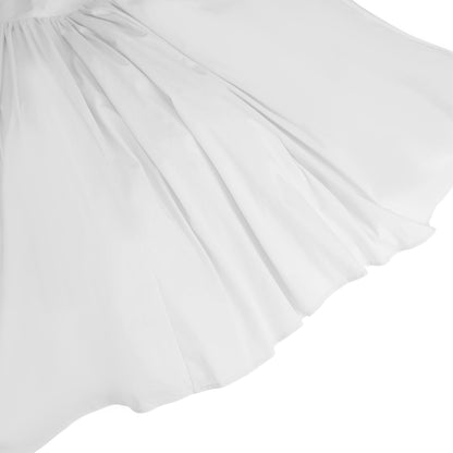 Eponine White Layered Flared Hem Midi Dress
