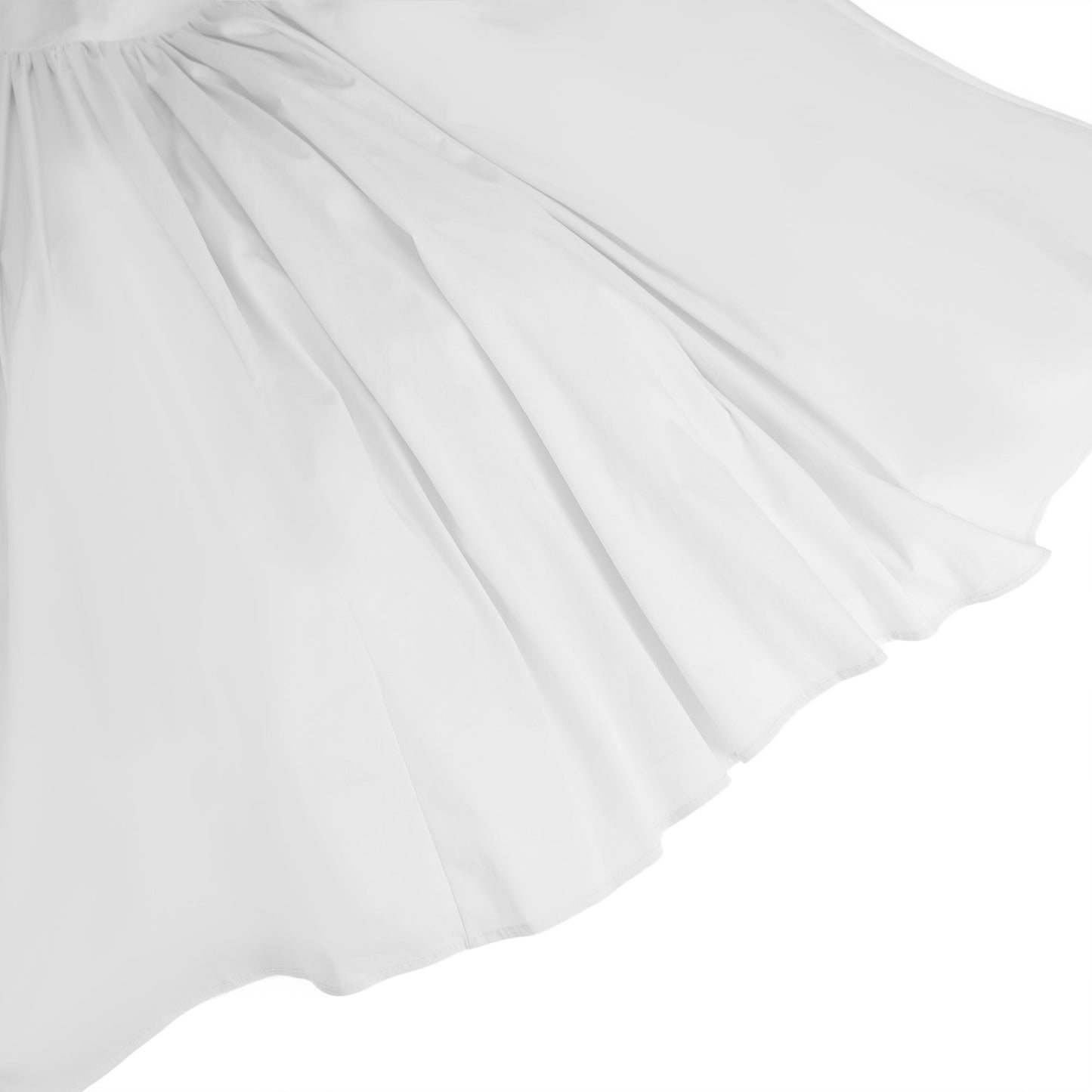 Eponine White Layered Flared Hem Midi Dress