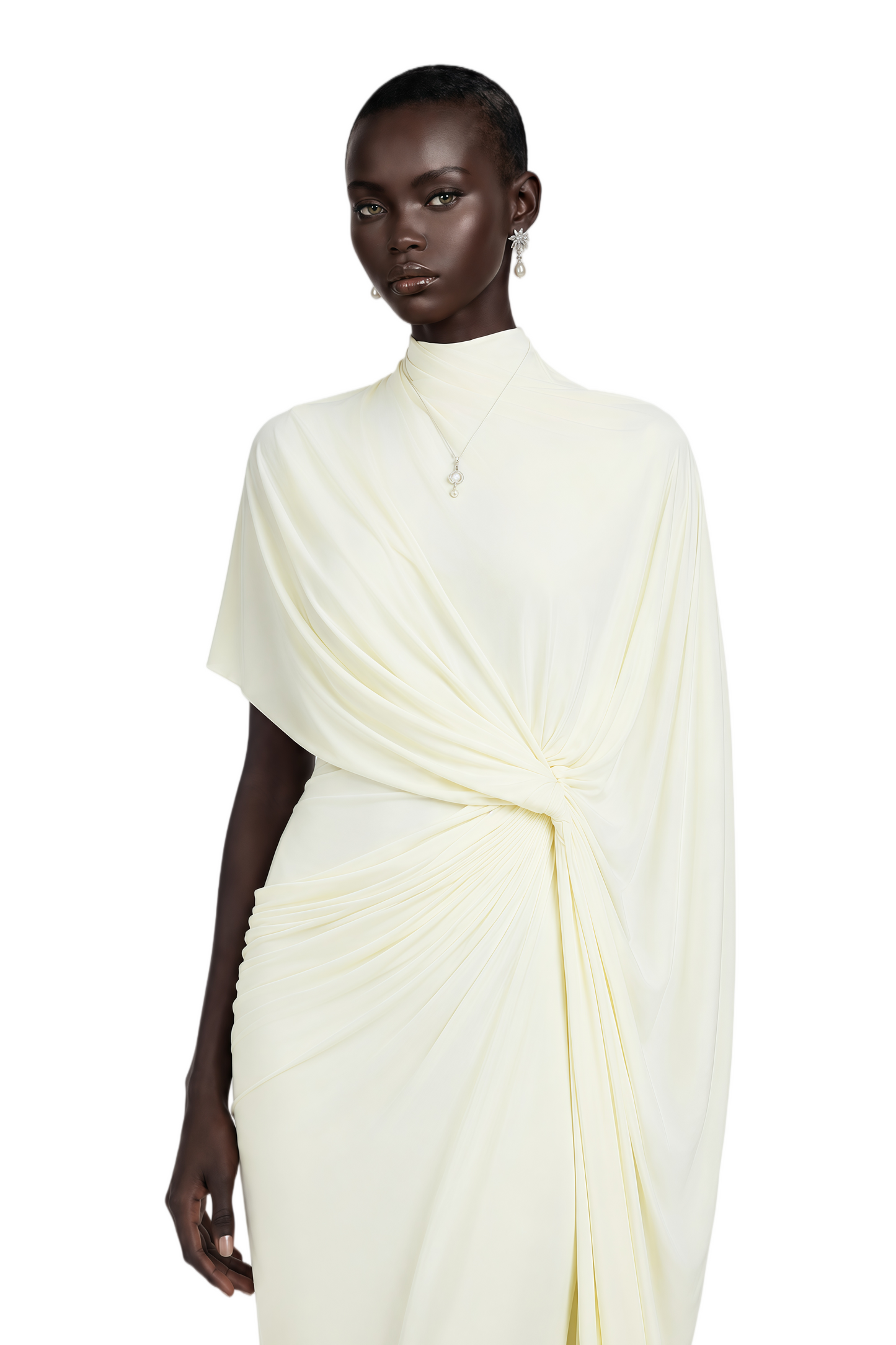 Fenella Asymmetrical Draped Cape & Dress Matching Set
