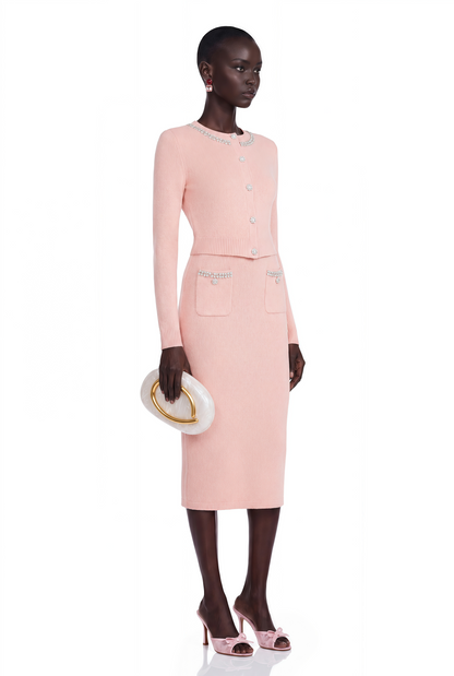 Renée Pink Embellished Jacket & Skirt Matching Set